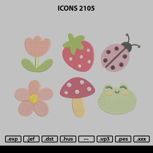 Icons 2105 Embroidery Machine Design File