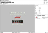 Lights Out Embroidery File 6 sizes