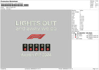 Lights Out Embroidery File 6 sizes