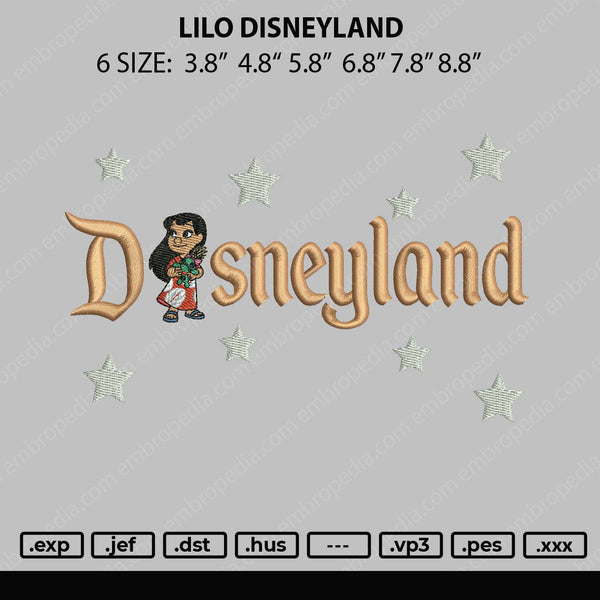 Lilo Disneyland Embroidery File 6 size
