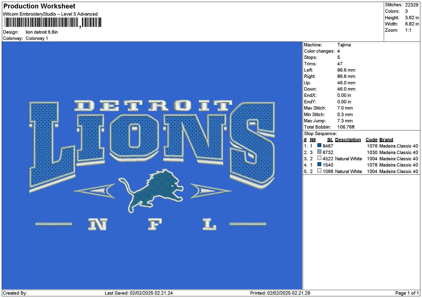 Lionstext Embroidery File 6 sizes