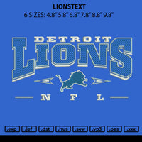 Lionstext Embroidery File 6 sizes