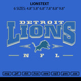 Lionstext Embroidery File 6 sizes