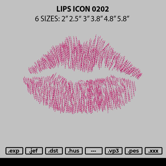 Lips Icon 0202 Embroidery File 6 sizes