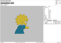 Lisa Angry Embroidery File 6 sizes