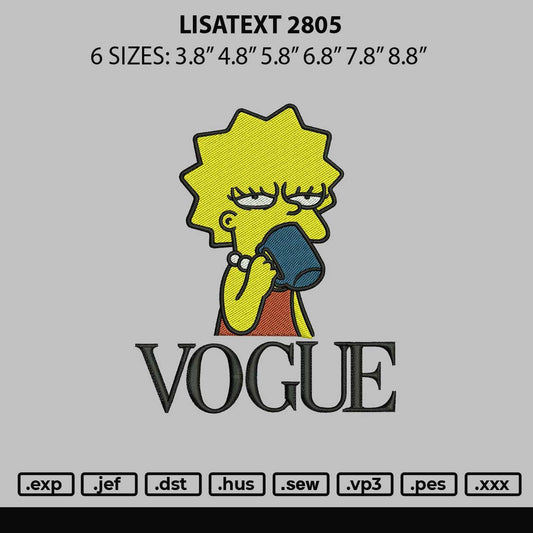 Lisatext 2805 Embroidery File 6 sizes