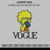 Lisatext 2805 Embroidery File 6 sizes