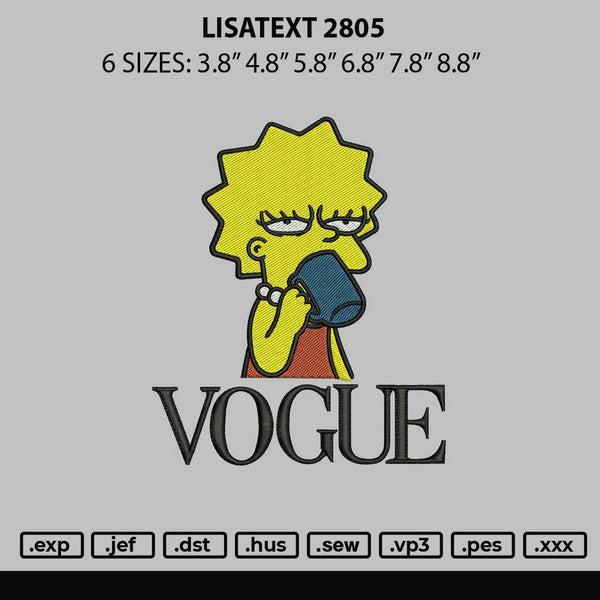Lisatext 2805 Embroidery File 6 sizes