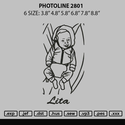 Photoline 2801 Embroidery File 6 sizes