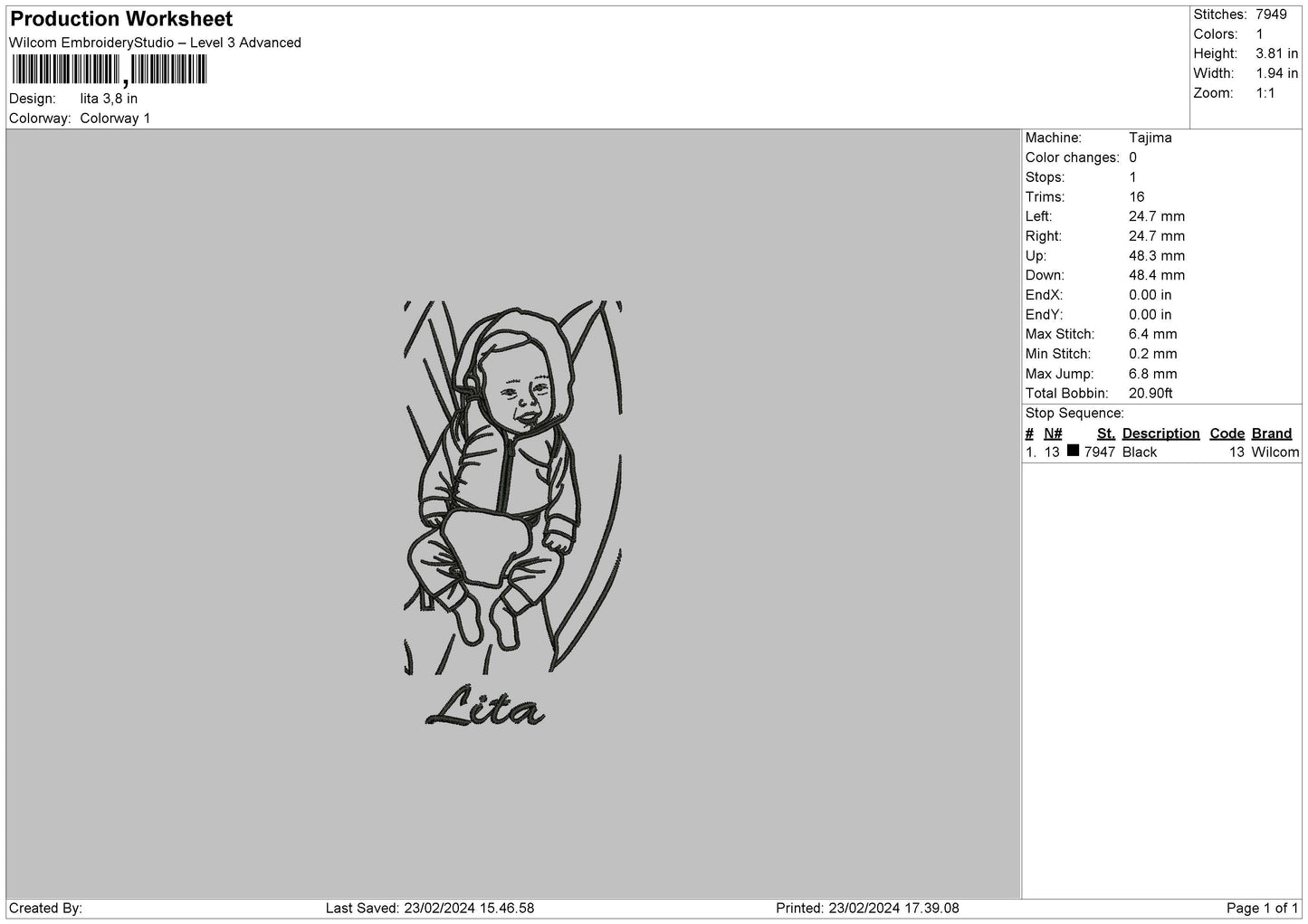 Photoline 2801 Embroidery File 6 sizes
