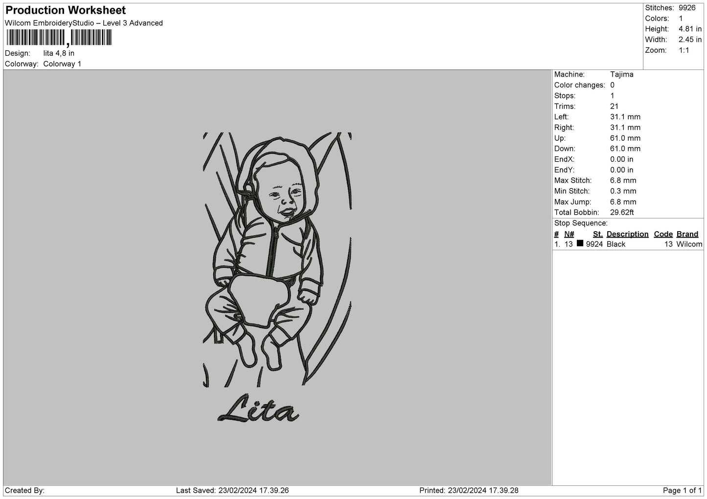 Photoline 2801 Embroidery File 6 sizes