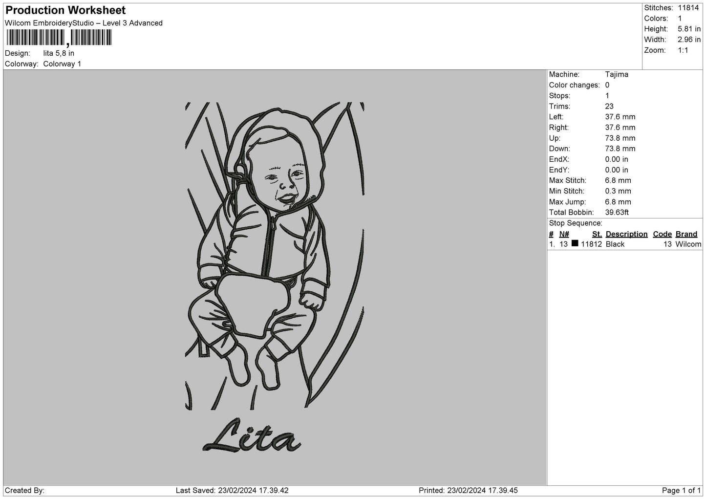 Photoline 2801 Embroidery File 6 sizes