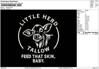 Littleherdtext Embroidery File 6 sizes