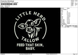 Littleherdtext Embroidery File 6 sizes