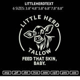 Littleherdtext Embroidery File 6 sizes