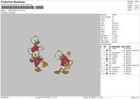 Little Donald Duck Embroidery File 4 size