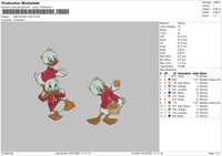 Little Donald Duck Embroidery File 4 size