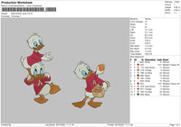 Little Donald Duck Embroidery File 4 size