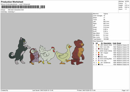 Animals 2807 Embroidery Machine Design File 6 sizes