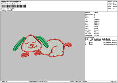 Little Dog 1103 Embroidery File 6 sizes