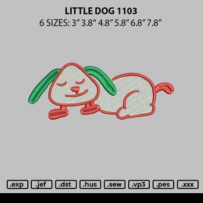 Little Dog 1103 Embroidery File 6 sizes