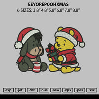 Eeyorepoohxmas Embroidery File 6 sizes