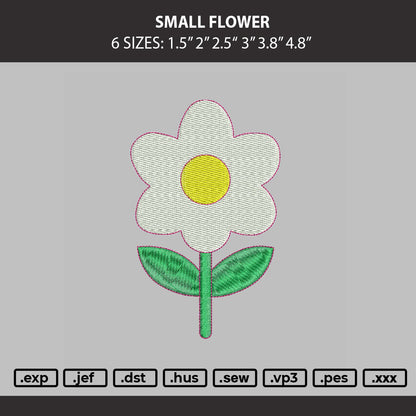 Small Flower Embroidery Machine Design File 6 sizes