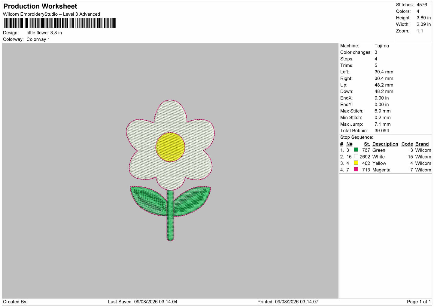 Small Flower Embroidery Machine Design File 6 sizes