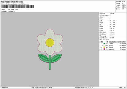 Small Flower Embroidery Machine Design File 6 sizes