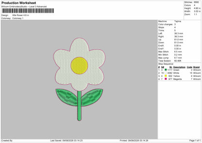 Small Flower Embroidery Machine Design File 6 sizes