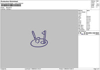 Golf Outline Embroidery File 6 sizes