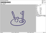 Golf Outline Embroidery File 6 sizes