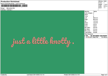 Knottytext 02 Embroidery File 6 sizes