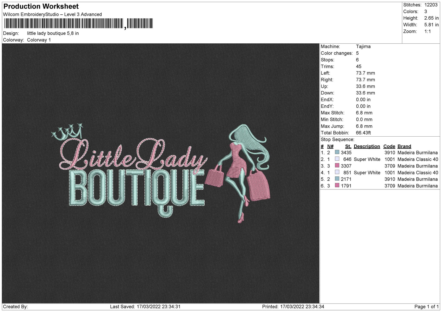 Little Lady Boutique Embroidery File 4 size