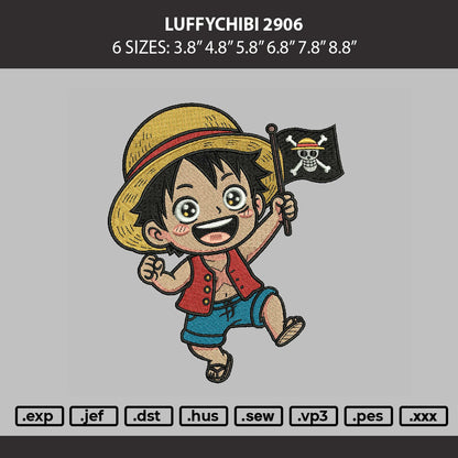 Luffychibi 2906 Embroidery Machine Design File 6 sizes