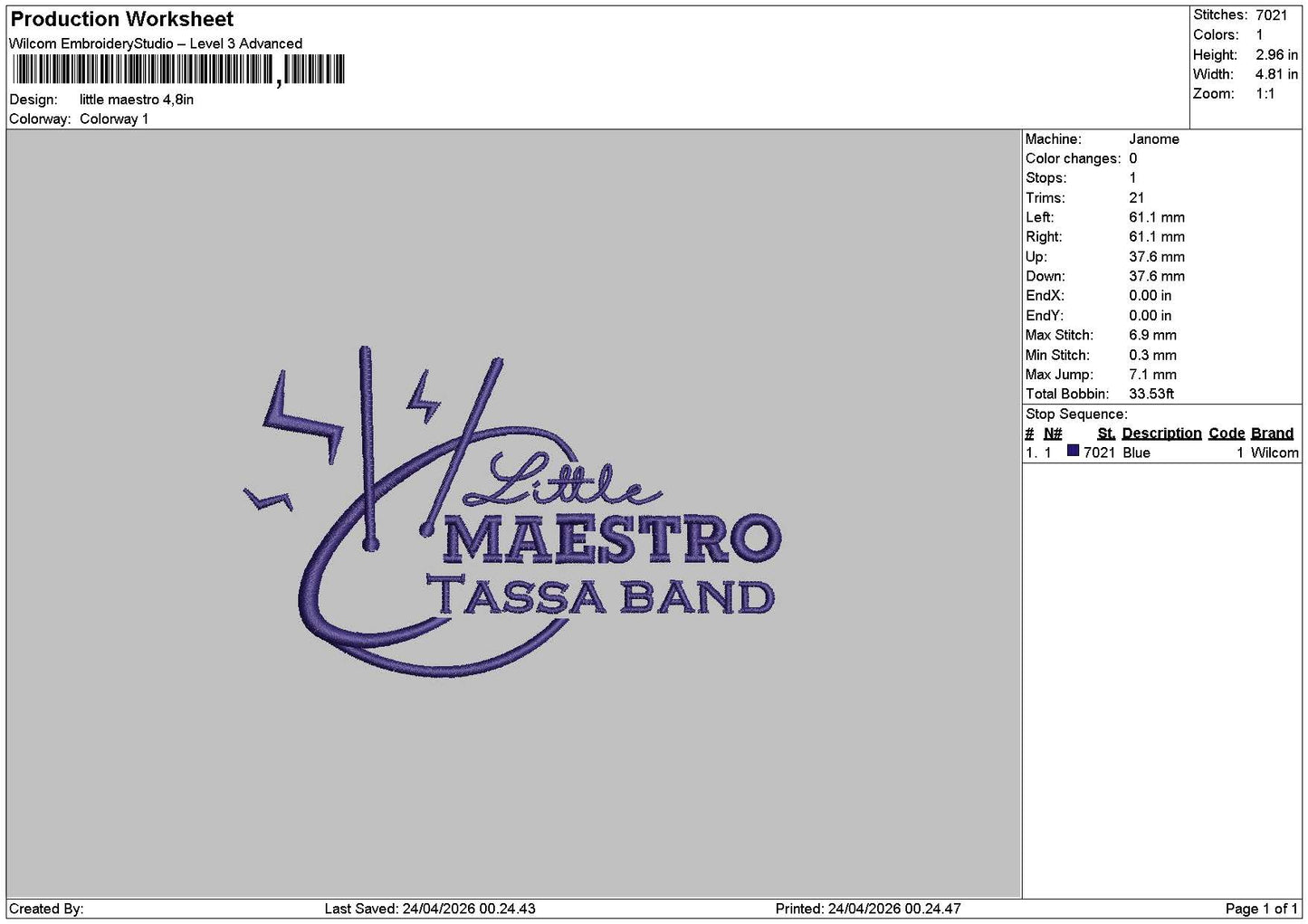 Maestrotext Embroidery File 6 sizes