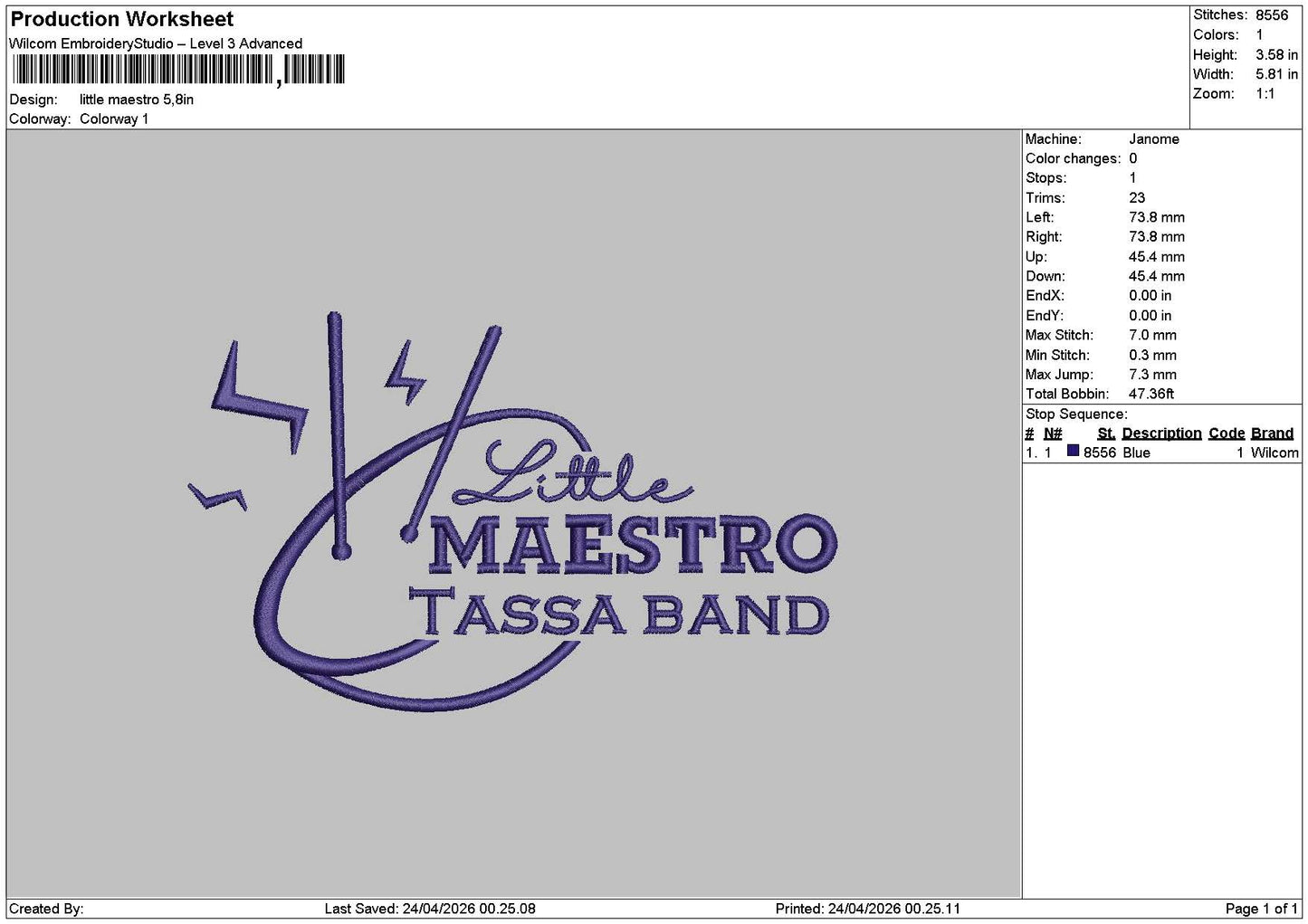 Maestrotext Embroidery File 6 sizes
