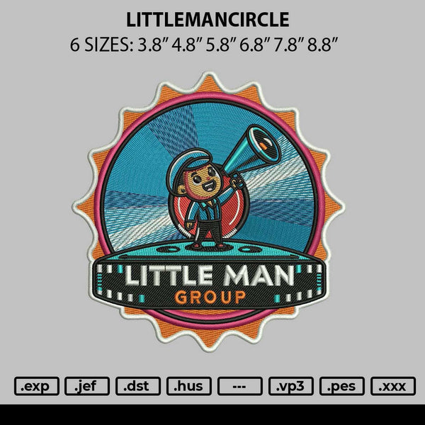 Littlemancircle Embroidery File 6 sizes