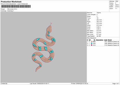 Snake 0908 Embroidery Machine Design File 6 sizes