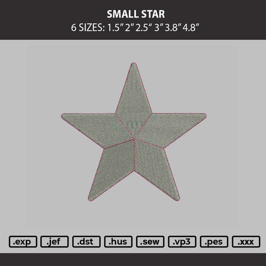 Small Star Embroidery Machine Design File 6 sizes