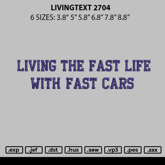 Livingtext 2704 Embroidery File 6 sizes