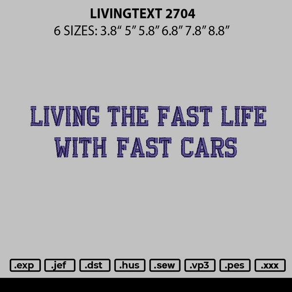 Livingtext 2704 Embroidery File 6 sizes