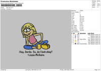 Lizzie Embroidery File 4 size
