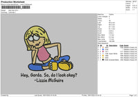 Lizzie Embroidery File 4 size