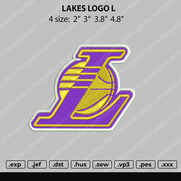 Lakes Logo L Embroidery File 4 size