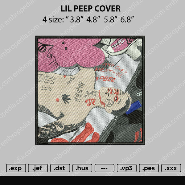 Lil Peep Cover Embroidery File 4 size