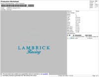 Lambrick Racing 02 Embroidery File 4 size