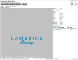 Lambrick Racing 02 Embroidery File 4 size