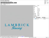 Lambrick Racing 02 Embroidery File 4 size