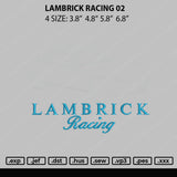 Lambrick Racing 02 Embroidery File 4 size